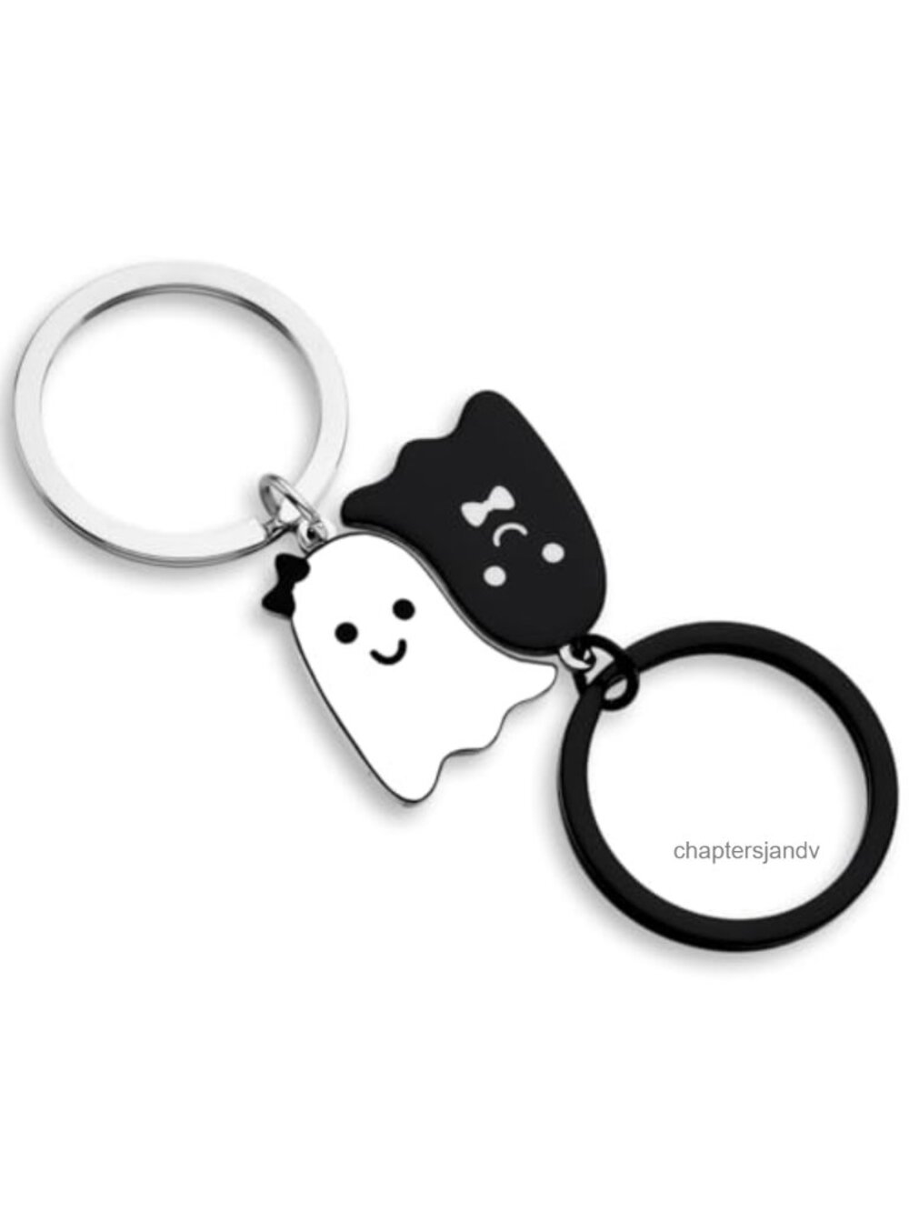 Matching Ghost Keychains Stainless Steel Couple Gift Set of 2